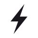 Thunderbolt, lightning zigzag simple black and white icon